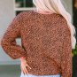 Vintage Leopard Bubble Sleeve Pullover Sweatshirt