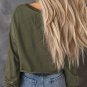 Green Drop Shoulder Cropped Sweatshirt