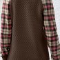 Brown Plaid Raglan Sleeve Sweatshirt