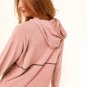 Pink Buttons Front Princess Line Out Seam Hoodie