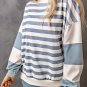 Stripe Drop Shoulder Striped Pullover Sweatshirt