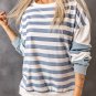 Stripe Drop Shoulder Striped Pullover Sweatshirt