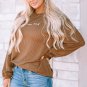 Khaki You Are Loved Print Corduroy Sweatshirt