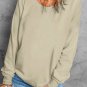 Khaki Plain Crew Neck Pullover Sweatshirt