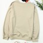 Khaki Plain Crew Neck Pullover Sweatshirt