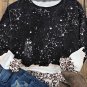 Black Leopard Bleached Pullover Sweatshirt