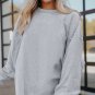 Light Grey Ribbed Corded Oversized Sweatshirt