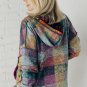 Multicolor Brushed Plaid Buttoned Pullover Oversized Hoodie
