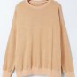 Khaki Drop Shoulder Ribbed Trim Oversized Sweatshirt