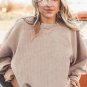 Apricot Ribbed Corded Oversized Sweatshirt