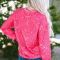 Rose Tie Dye Long Sleeve Pullover Sweatshirt
