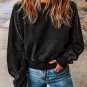 Black Acid Wash V-shape Open Back Sweatshirt