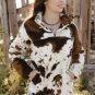 Zip Collar Cow Print Fleece Sweatshirt
