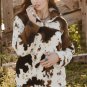 Zip Collar Cow Print Fleece Sweatshirt