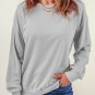 Gray Plain Crew Neck Pullover Sweatshirt