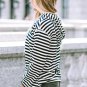 Stripe Kangaroo Pocket Drawstring Hoodie
