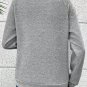 Gray Asymmetric Buttons Detail High Neck Textured Sweatshirt