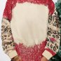 Fiery Red Tie Dye Leopard Drop Shoulder Sweatshirt