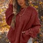 Fiery Red Exposed Seam Twist Open Back Oversized Sweatshirt