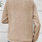 Apricot Asymmetric Buttons Detail High Neck Textured Sweatshirt