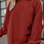 Racing Red Ribbed Corded Oversized Sweatshirt