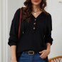 Black Buttoned High and Low Hem Hoodie