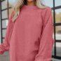 Strawberry Pink Ribbed Corded Oversized Sweatshirt
