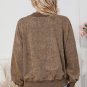 Brown Drop Shoulder Crew Neck Pullover Sweatshirt