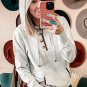 Beige Drawstring Kangaroo Pocket Henley Hoodie