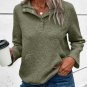 Laurel Green Textured Knit Buttoned Kangaroo Pocket Sweatshirt