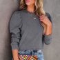 Gray Vintage Washed Puff Sleeve Sweatshirt