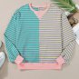 Casual Stripe Colorblock Drop Shoulder Oversize Sweatshirt