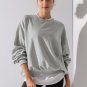 Gray Exposed Seam Batwing Sleeve Drop Shoulder Sweatshirt