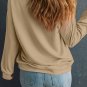 Khaki Solid Classic Crewneck Pullover Sweatshirt