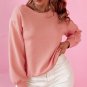 Pale Chestnut Bowknot Dewback Round Neck Sweatshirt