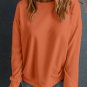 Orange Solid Classic Crewneck Pullover Sweatshirt