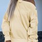 Beige Buttoned Sleeve Dropped Shoulder Sweatshirt