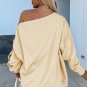 Beige Buttoned Sleeve Dropped Shoulder Sweatshirt