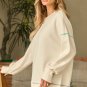 Contrast Stitching Split Baggy Sweatshirt