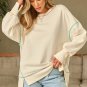 Contrast Stitching Split Baggy Sweatshirt