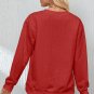 Racing Red Heart XOXO Chenille Embroidered Textured Sweatshirt