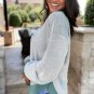 Laurel Green Exposed Seam Contrast Edge Notched Neck Sweatshirt
