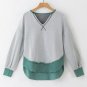Laurel Green Exposed Seam Contrast Edge Notched Neck Sweatshirt