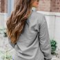 Gray Solid Classic Crewneck Pullover Sweatshirt