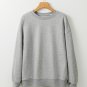 Gray Solid Classic Crewneck Pullover Sweatshirt