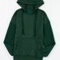 Blackish Green Quilted Patchwork Exposed Seam Hoodie