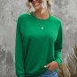 Green Solid Round Neck Raglan Sleeve Sweatshirt