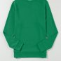 Green Solid Round Neck Raglan Sleeve Sweatshirt