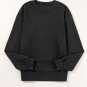 Black Snap Buttons Side Splits Pullover Sweatshirt