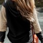 Black Contrast Sleeves Patchwork Colorblock Hoodie